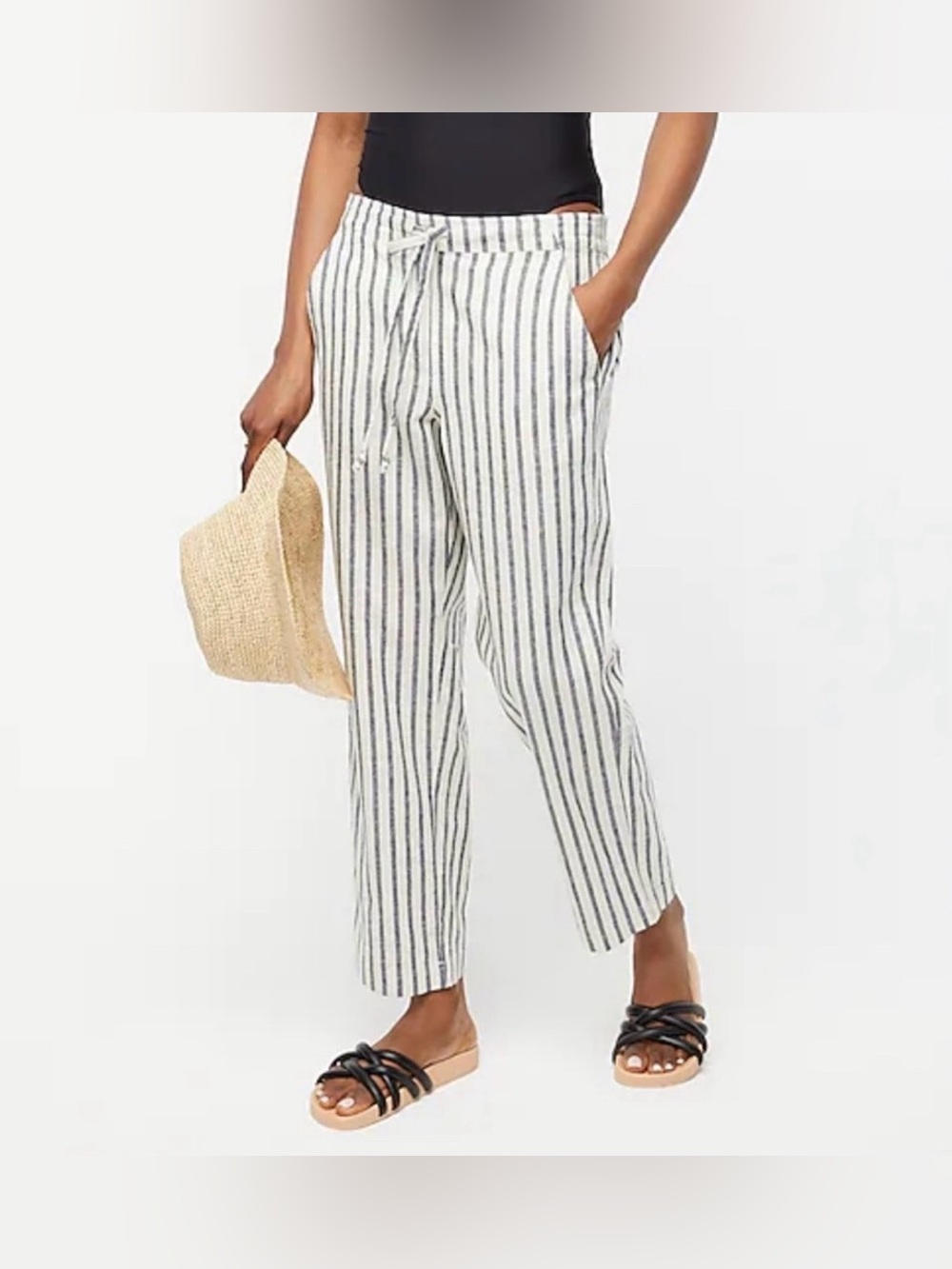 NWT J. Crew Slim Wide Leg Striped Pant Size M
